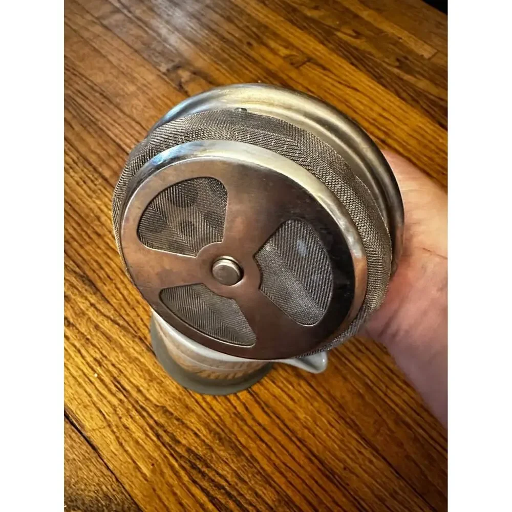 CHANTAL Ceramic Coffee French Press Stainless Plunger 16 Oz Gray Ombre